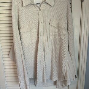 Aerie Textured Cream Knit Top